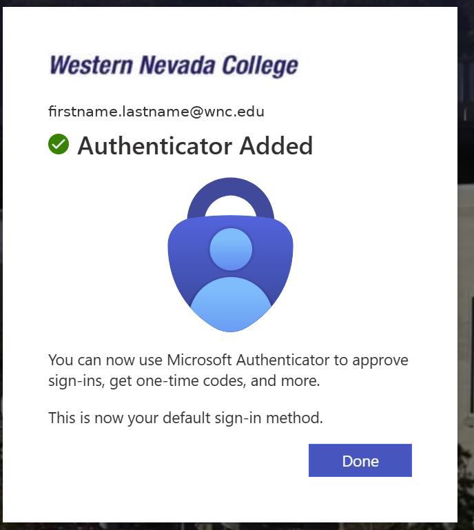 Authenticator Added.