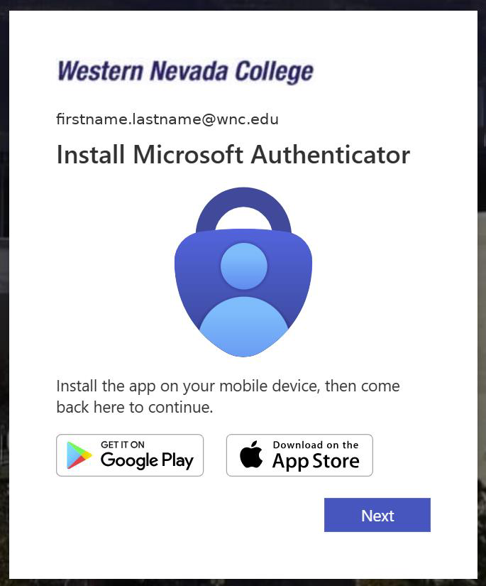 Install Microsoft Authenticator.